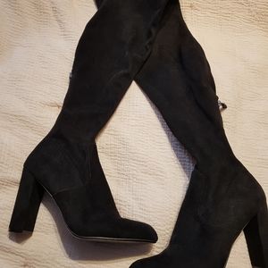 Size 11 Steve Madden thigh high black faux suede boots